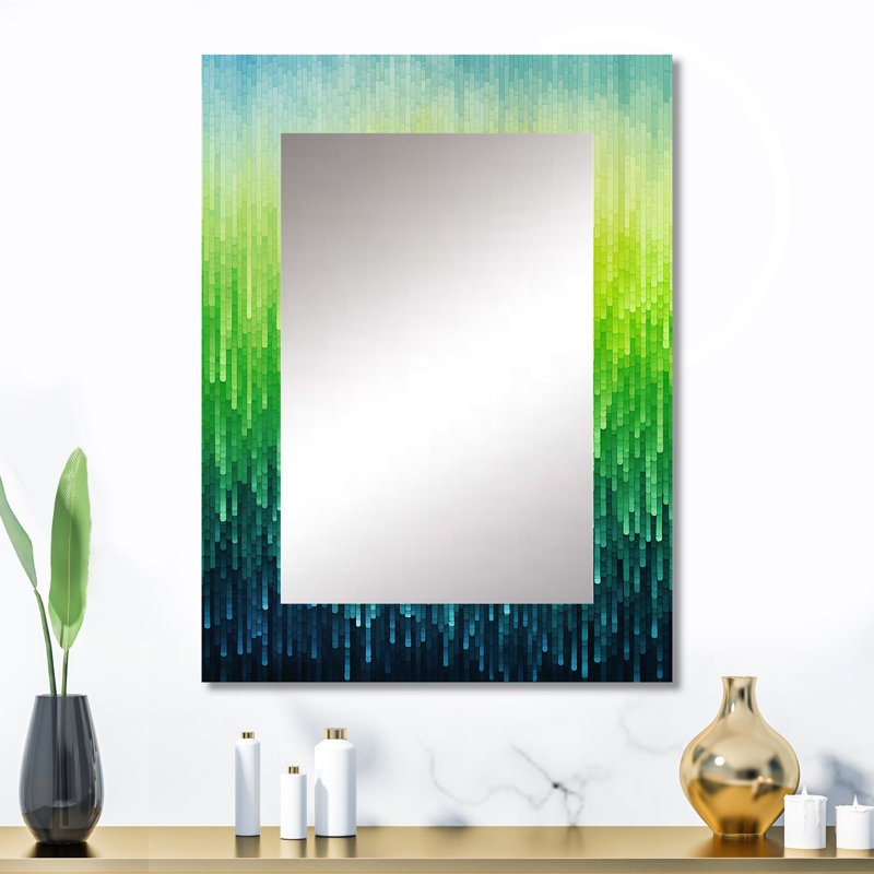 Green Color Code - Rainbow Decorative Wall Mirror, Traditional Mirror, Printed Metal Art, 32" x 24"