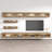 Lonergan 126" Modern Floating Wall Mounted Entertainment Center with 16-Color LED Lighting, High Gloss Finish-1653417965
