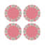Sous-verres ronds en cuir rose-119015301