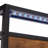 Modern Full Size Platform Bed Jet Black Metal with Wooden Panels, LED Lights, No Box Spring Needed for Residential Bedroom