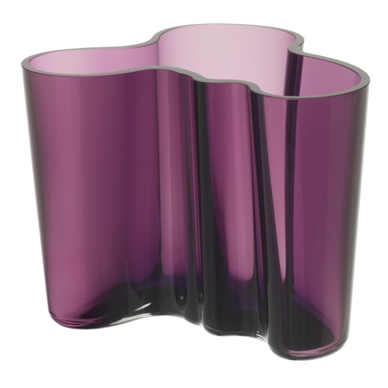 Aalto Inspired 10" Glass Vase for Dining Room - Organic Shape
