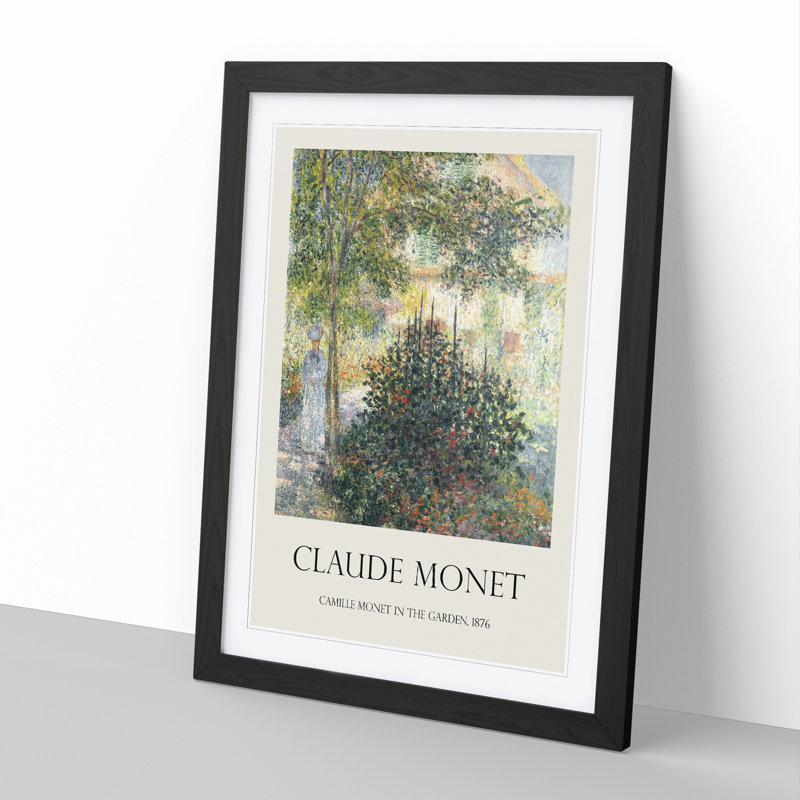 Camille in the Garden at Argenteuil by Claude Monet - Picture Frame Art Prints, Black, 65cm H x 48cm W x 2cm D