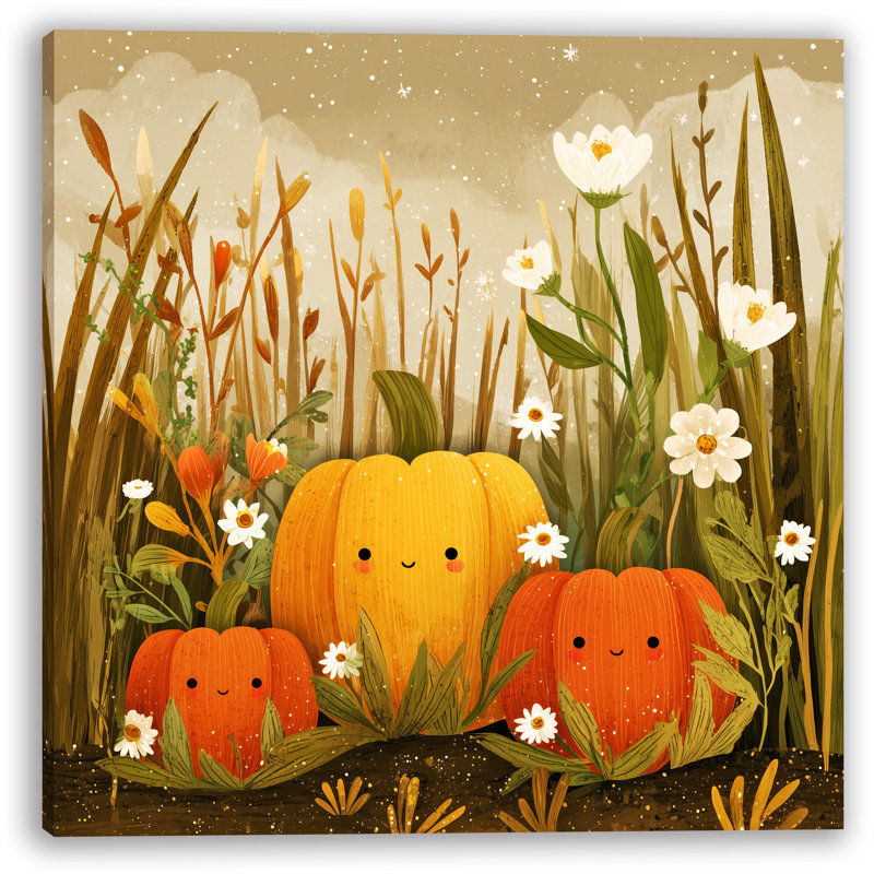 «Pumpkin Patch» avec art mural sur toile tendue, H 40 po x l 40 po