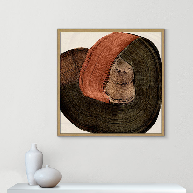 «Folded Earth II» par , Grain de bois naturel, 32'' W x 32'' H, Impression encadrée