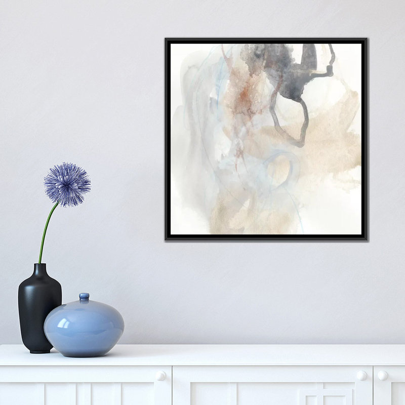 « supposition iii », reproduction sur toile, H 18 po x l 18 po x P 1,5 po, Toile avec cadre noir, Pas de tapis