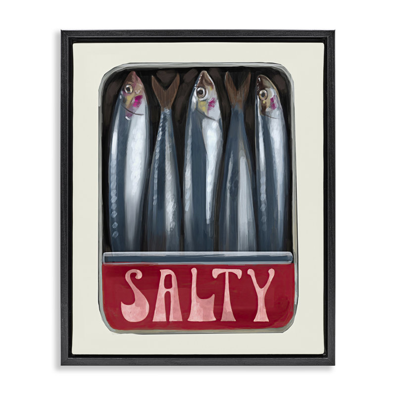 «Salty Sardines Can», encadrée par Daphne Polselli, Cadre flottant noir de jais, H 21 po x l 17 po