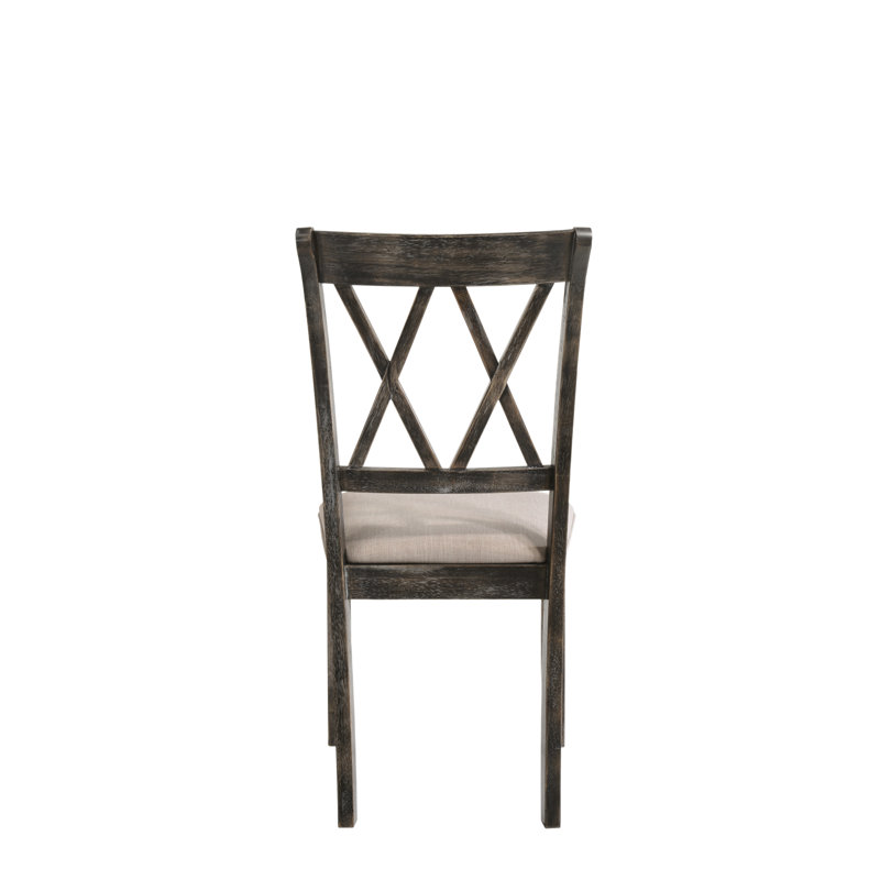 Ensemble de 2 chaises d'appoint en tissu beige et gris vieilli Claudia II, Gris, Noir