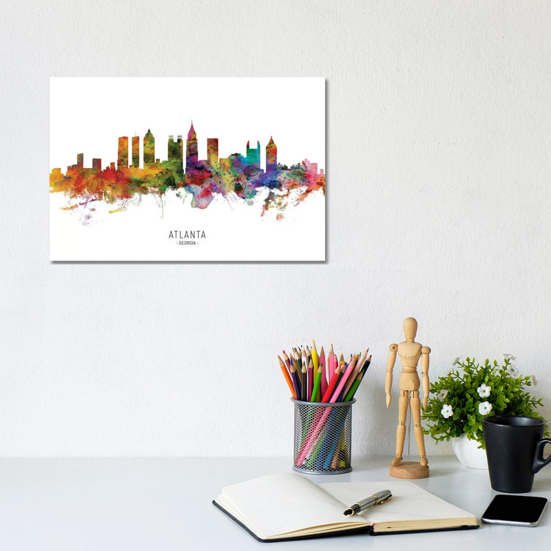 Atlanta Georgia Skyline by Michael Tompsett - Wrapped Canvas Print, 20.32 cm H x 30.48 cm W