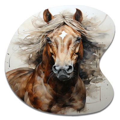 Sculpture murale en forme de cheval en forme de cheval brun et beige Spirit of Equus