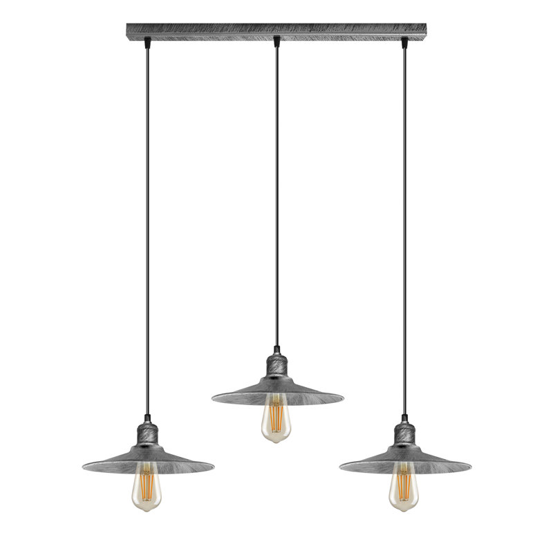 Cleymans 3 - Light Brushed Silver Kitchen Island Pendant