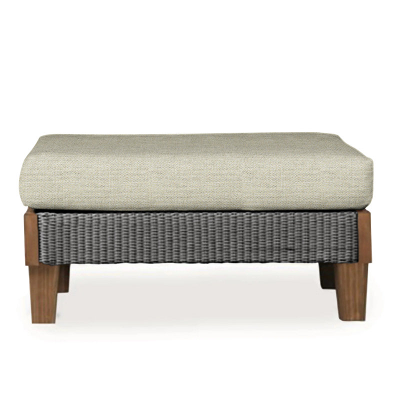 Catalina Outdoor Ottoman, Loveboat Saffron, Ivory