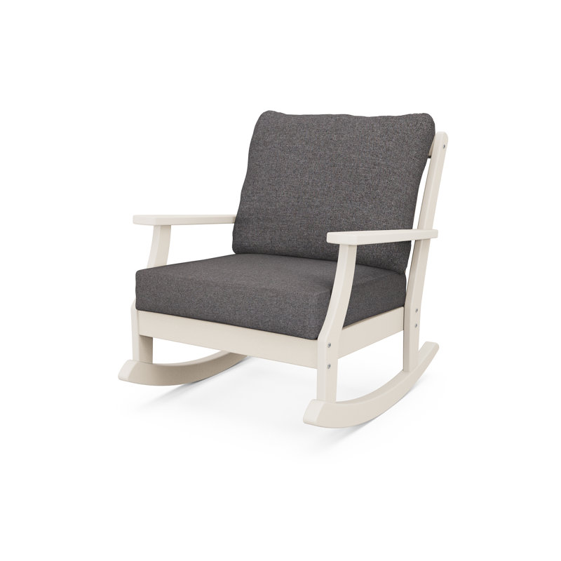 Chaise berçante à siège profond Braxton, Revolution® gris anthracite cendré, Gris foncé