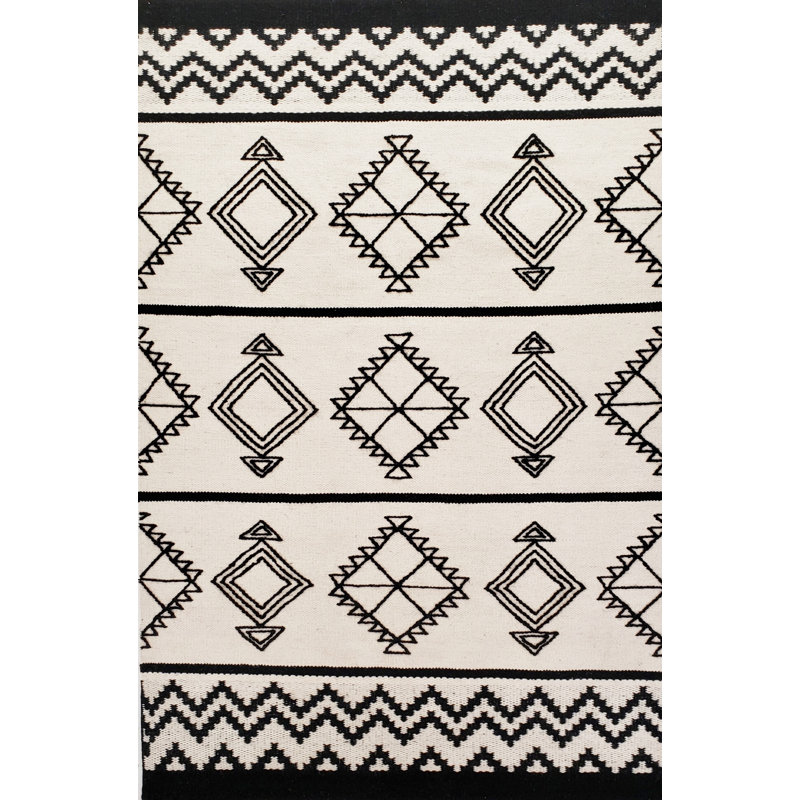 Tapis tissé à la main Dhurrie, Rectangle 5 pi x 7 pi 6 po