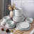 Latitude Run® Stoneware Dinnerware Set, 18 Pieces Plates and Bowls Set, Dishes Set for 6,-1028462312
