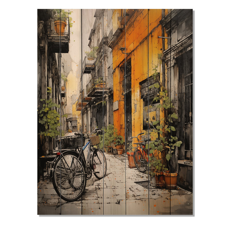 Impression de bicyclette vélo sur bois naturel, H 20 po x l 10 po x P 0,78 po