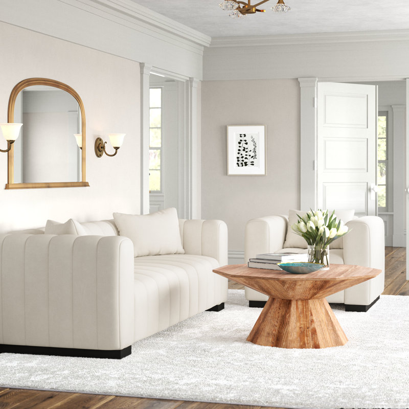 Gathney 2 - Piece Velvet Living Room Set, Beige