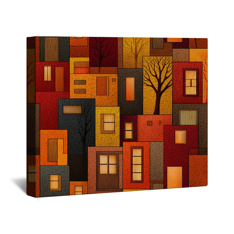 Abstract Buildings Canvas Gallery Wrap - Architecture Wall Decor in Many Sizes, 16 x 20 inches