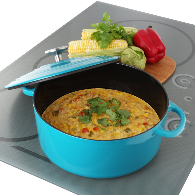 Chantal Cast Iron Round Dutch Oven, Cobalt, 7 Qt