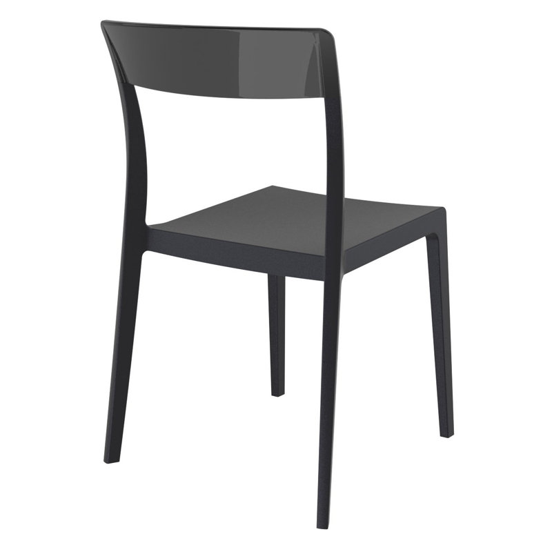 Chaise de terrasse empilable Kliebert, Noir / noir transparent