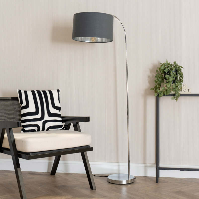 Deajane 150cm Polished Traditional Floor Lamp, Grey, No