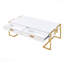 Table basse moderne 47,3 "avec 4 tiroirs et base dorée blanc-811879371