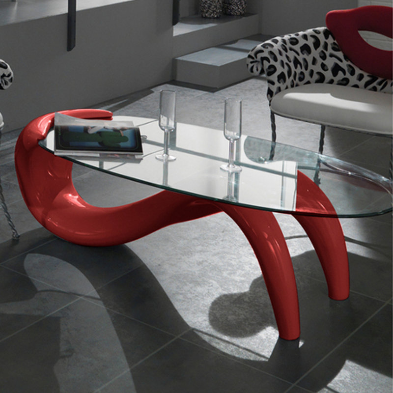 Kacie Abstract Coffee Table, Red