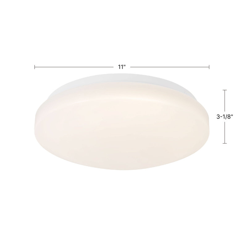 Tio 11-in Acrylic White dimmable LED Flush Mount