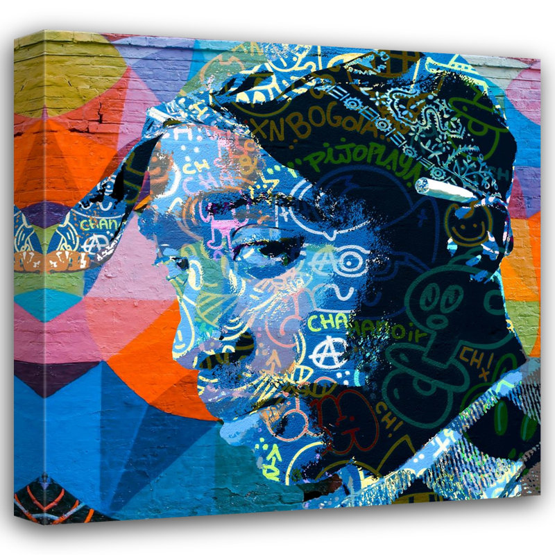 «Tupac Graffiti» par Stephen Chambers, impression sur toile tendue, L 15 po x H 15 po