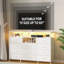Commode en tissu avec 11 tiroirs, meuble télé avec station de charge et lumières DEL