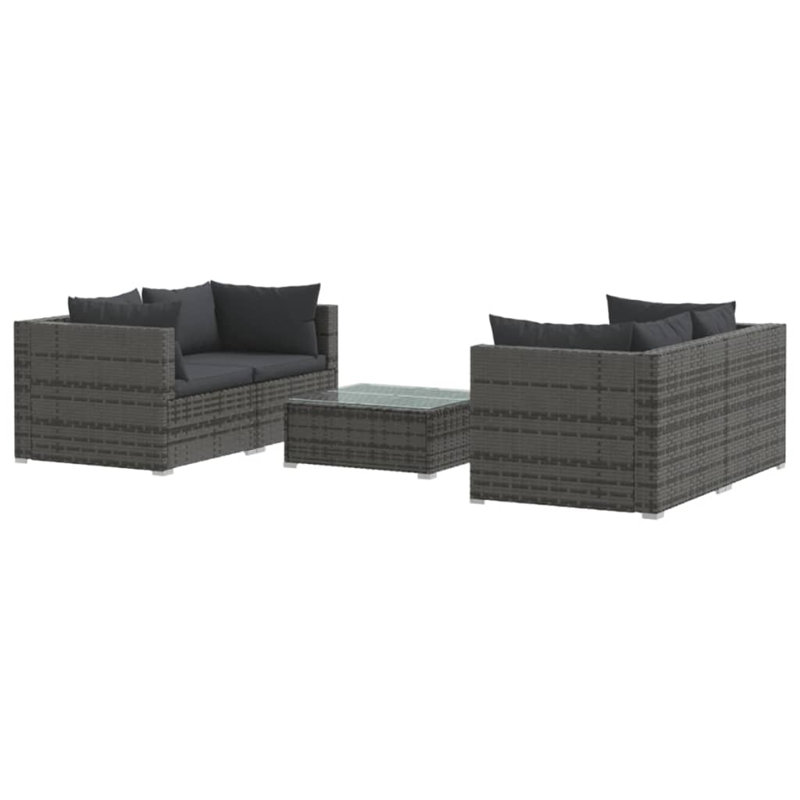 Ensemble de conversation de canapé avec coussins, gris, Anthracite