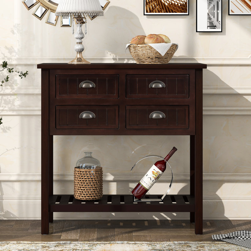 Aubriana 31.7'' Solid Wood Console Table, Espresso