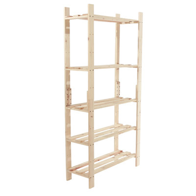5-Shelf Utility Rack Storage Unit, Bookcase, Pre-Sanded