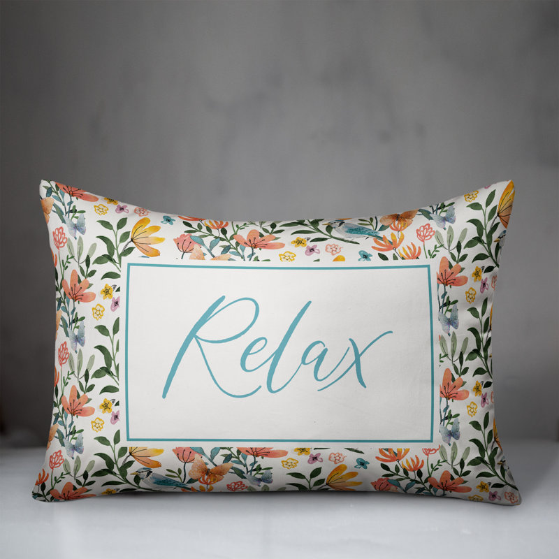 Floral Outdoor Reversible Throw Pillow