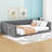 Full XL Size Upholstery Daybed And Side Storage Pocket,Gray-352889564-352889554