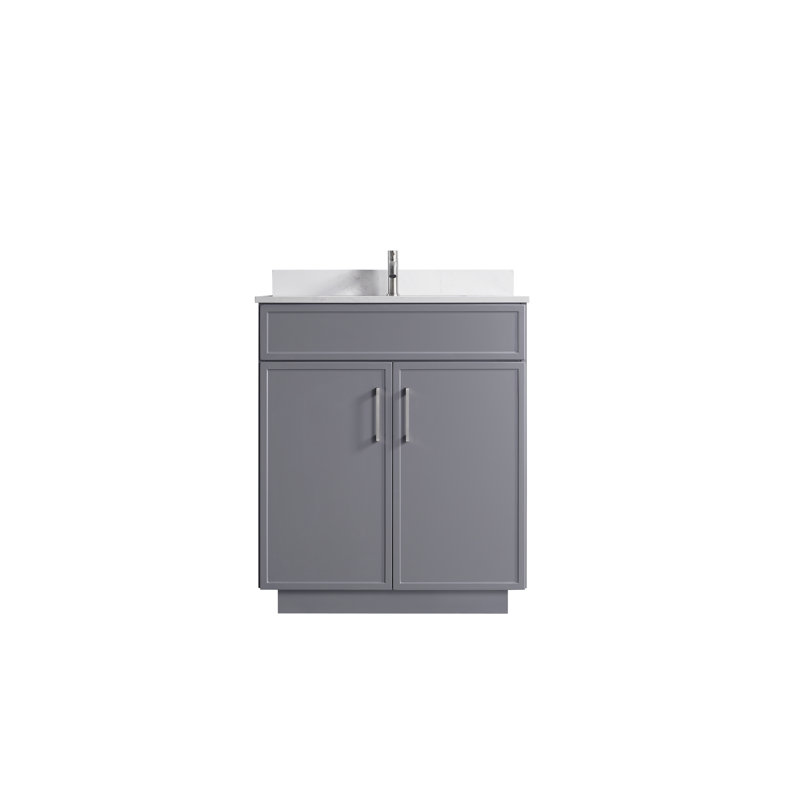 Freestanding Vanity with Sink 2 Doors - 30" White, Grey