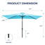Parasol rectangulaire de 6,5 x 10 pi avec manivelle, inclinaison et toile résistante aux rayons UV pour la piscine, la cour et le patio (sans base)-1878680913