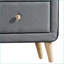 Commodes | Commode double 6 tiroirs Mid-Century gris clair | Gris clair | Bois et tissu
