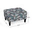  Tufted Upholstered Rectangular Ottoman Bench, Tropical Print Accent Footrest Table, Multicolor