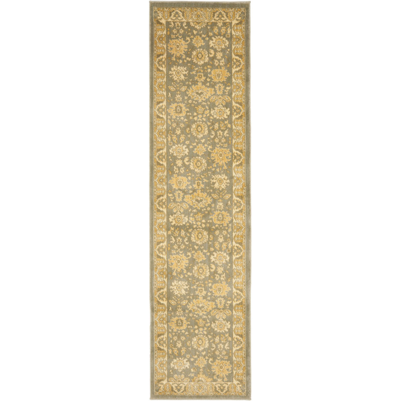 Tapis bleu / doré Christensen, Coureur 2'3" x 8'