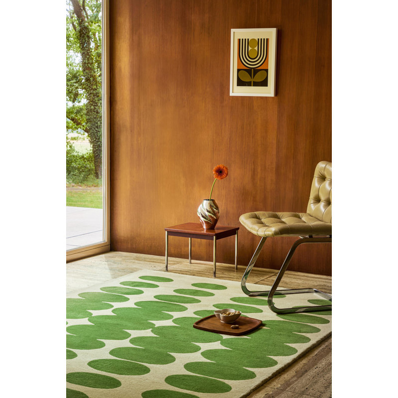 Hand Tufted Wool Geometric Area Rug, Rectangle 5'3" x 7'6"