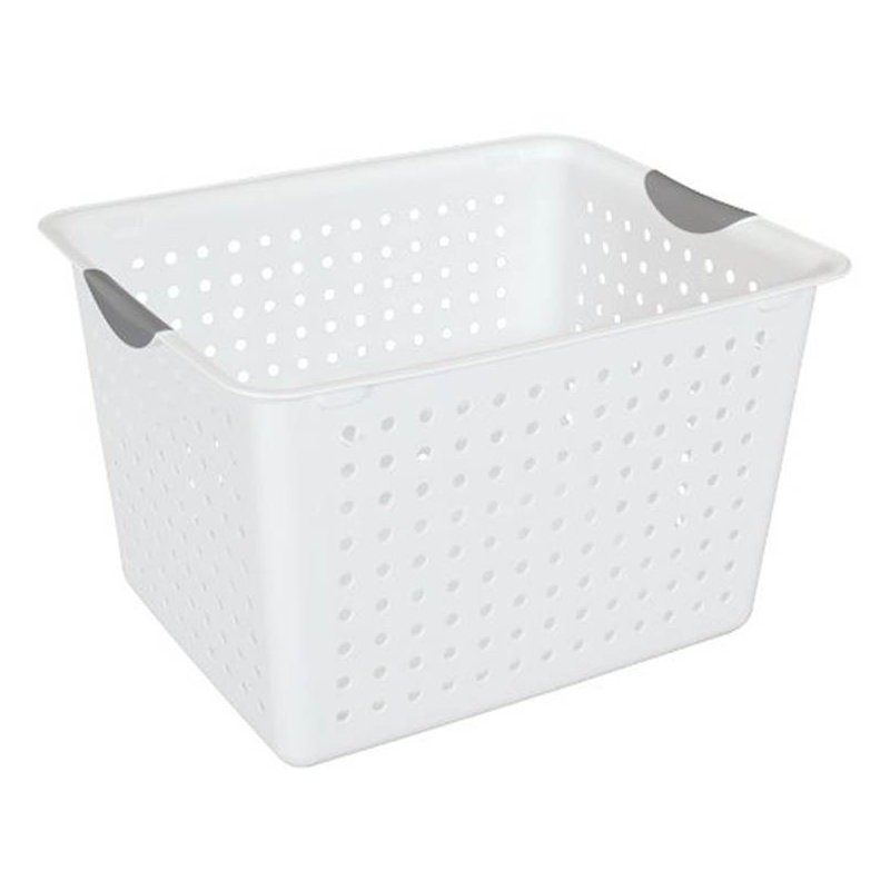 Sterilite Set of Ultra Plastic Storage Bin Baskets w/ Handles, 6 Deep, 12 Medium