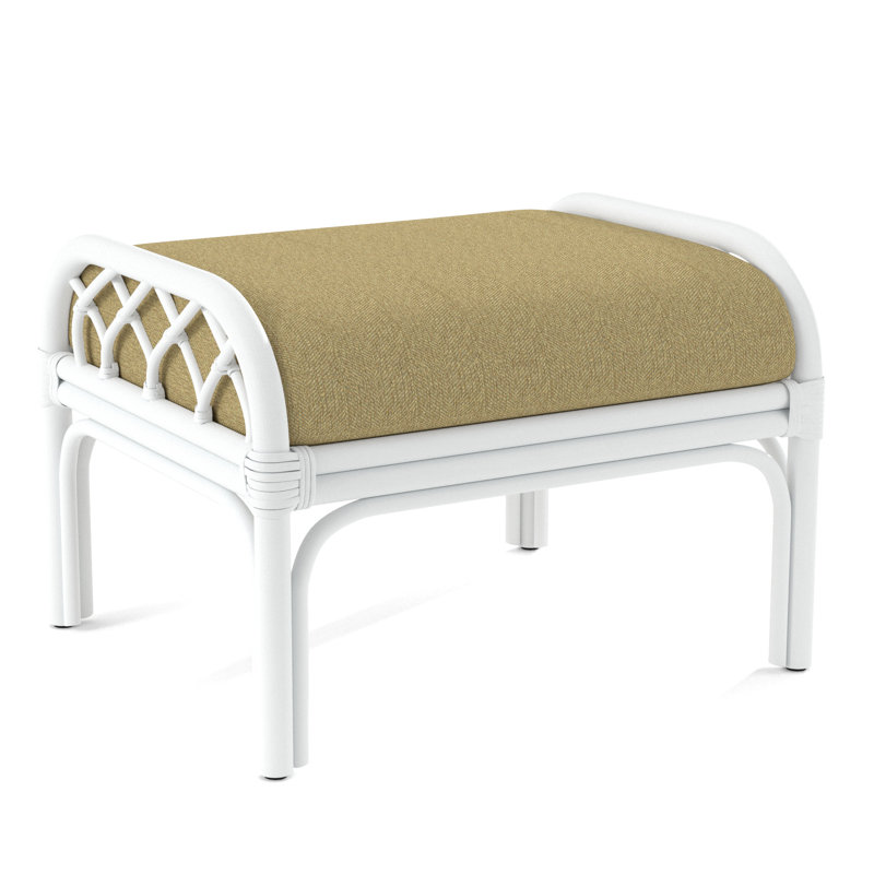 Edgewater Ottoman, Brown Geometric, 0456-33, Frost White
