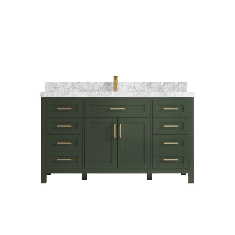 Giovengo 60'' Single Bathroom Vanity with Marble Top