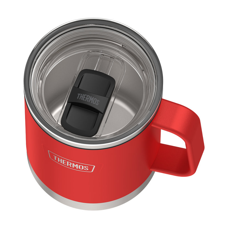 Tasse 14 oz en acier inoxydable avec couvercle à verrou coulissant - Cramoisi, Cramoisi