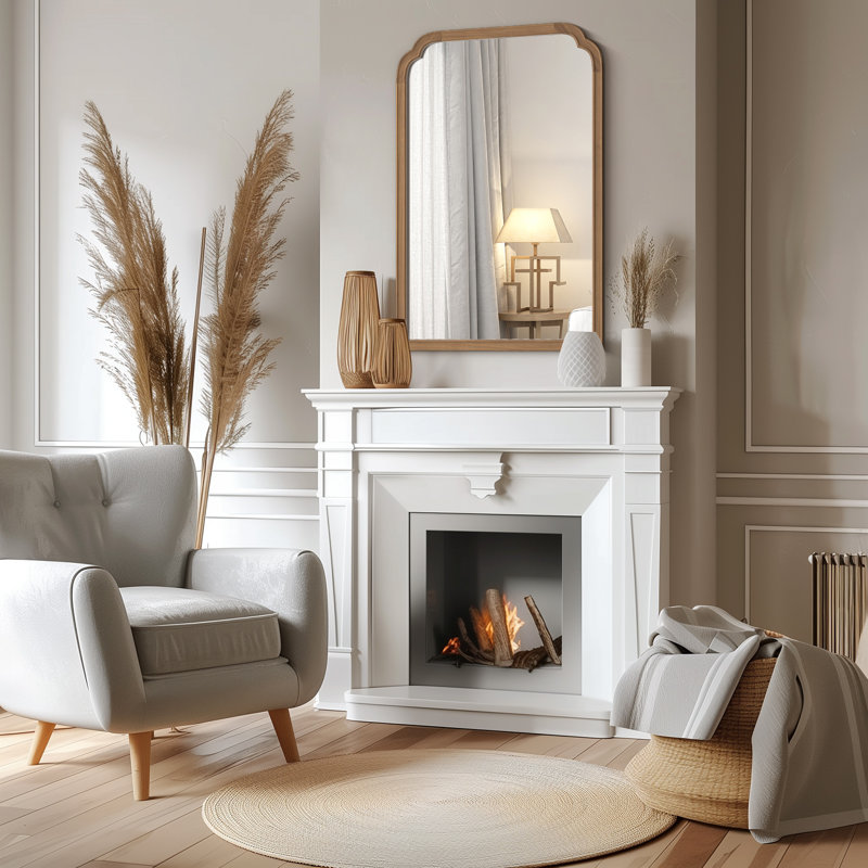 Miroir mural Ancalin, 36 po x 24 po, Miel profond