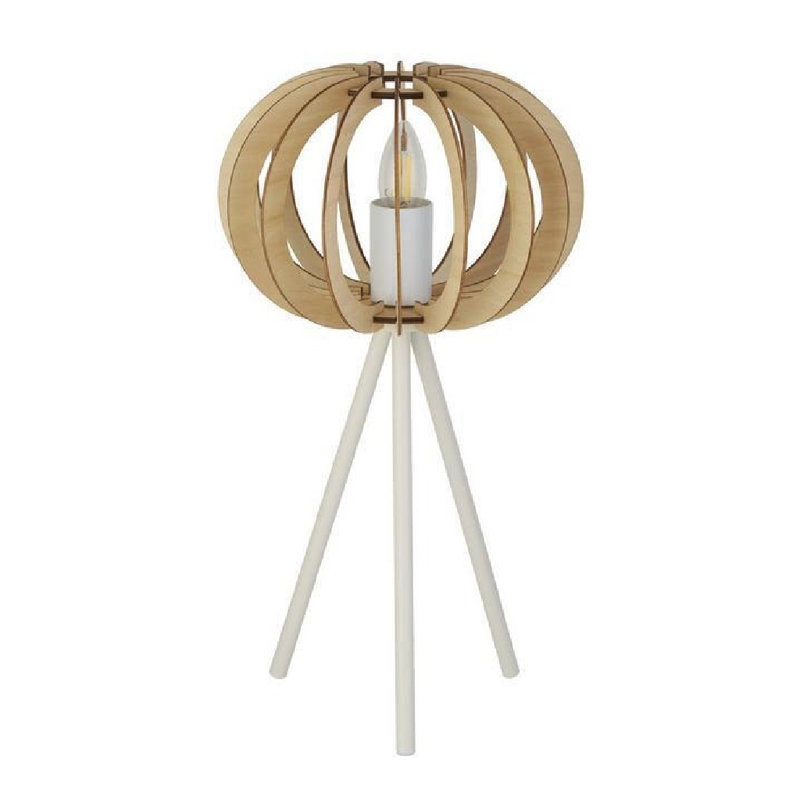 Yentin Metal Tripod Lamp, White, Oak