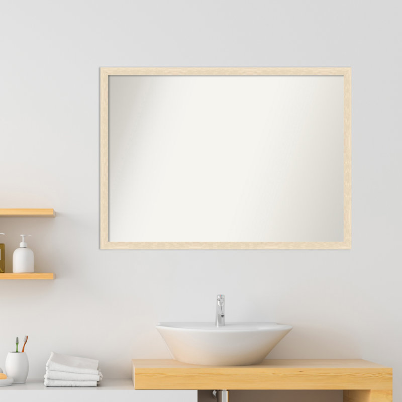 Miroir mural Jisu, 29 po x 40 po, Naturel, Rectangle