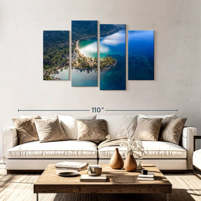 Vue aérienne d'Alvord Lake Tahoe, H 48 po x l 75 po