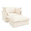 Fauteuil crème en chenille - sièges spacieux, luxueux, siège rembourré crème, chenille, sans ressorts intégrés