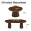 Table basse ovale extensible 31 "à 55", noyer